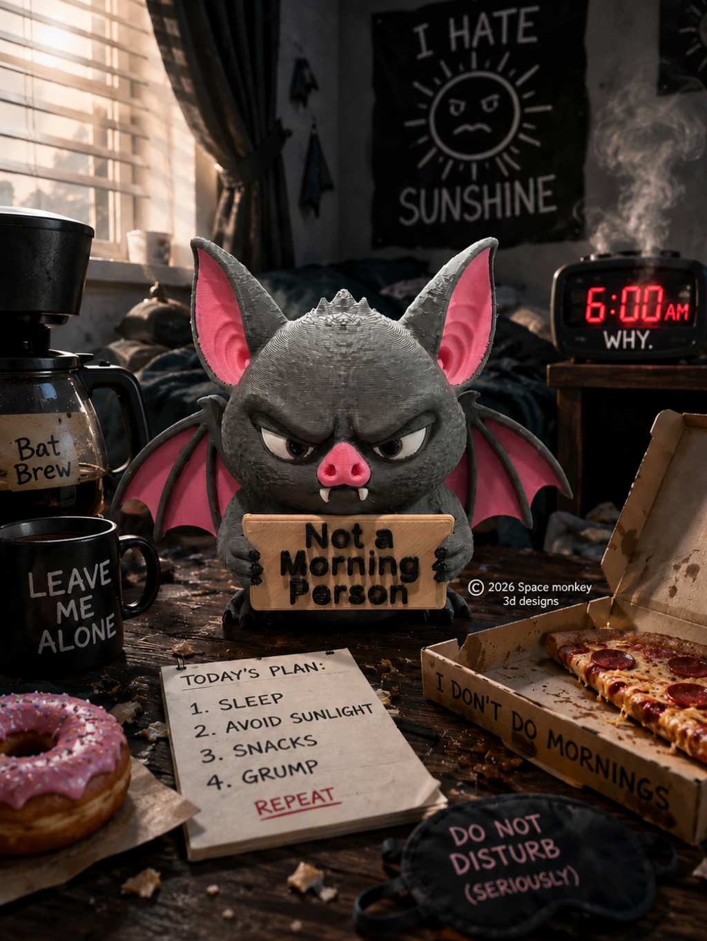 Battitude Grumpy Bat Figurine