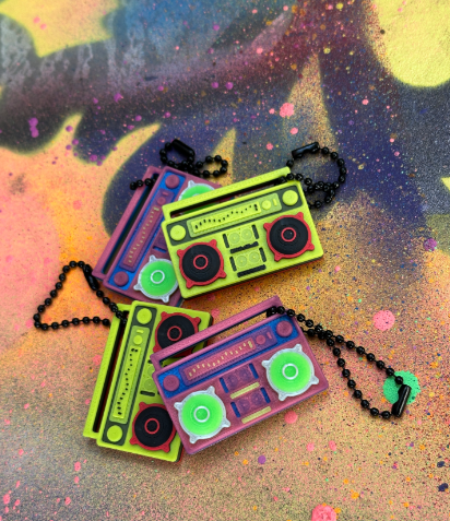Retro BOOMBOX Keychain - 4 Color