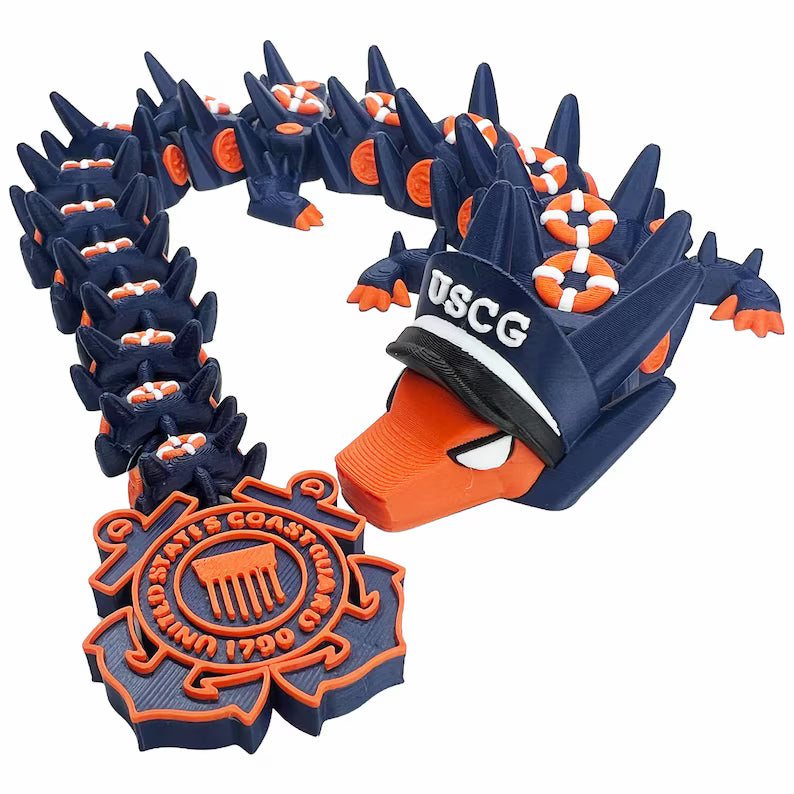 United States Coast Guard 3D-Printed Articulated Dragon USCG