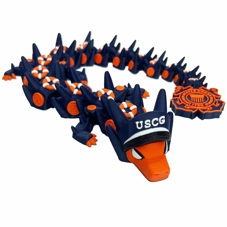 United States Coast Guard 3D-Printed Articulated Dragon USCG