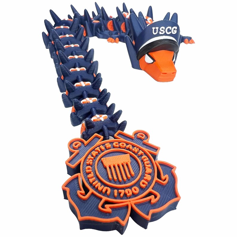 United States Coast Guard 3D-Printed Articulated Dragon USCG