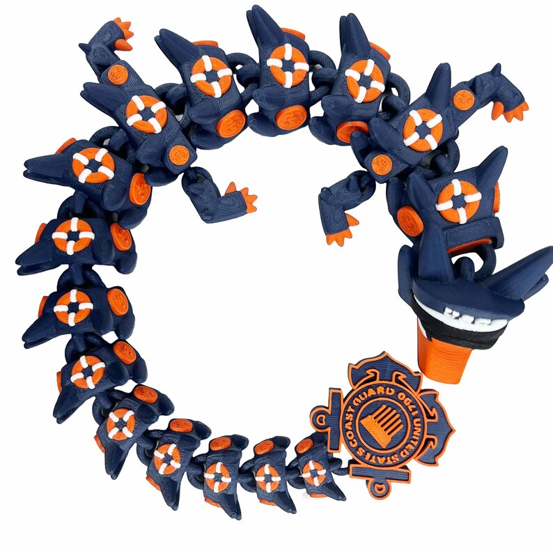 United States Coast Guard 3D-Printed Articulated Dragon USCG