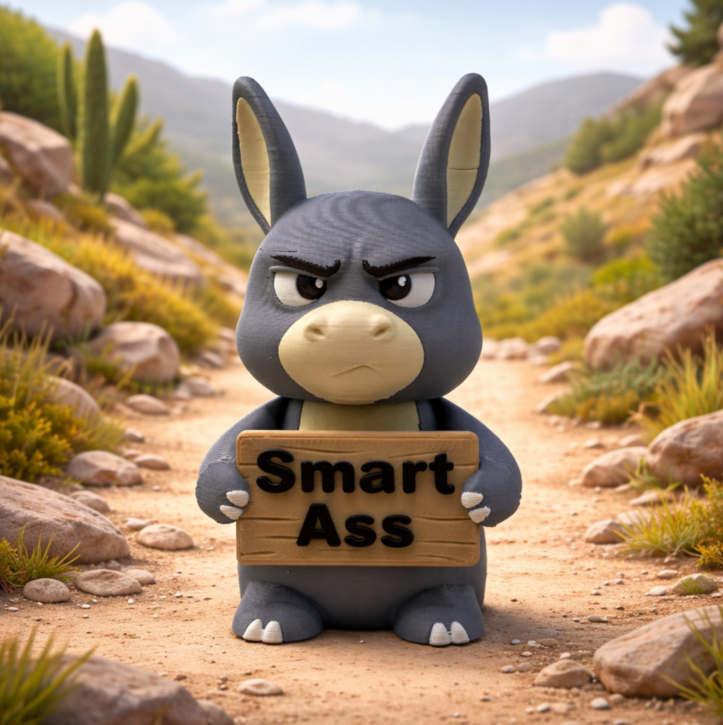 Smart Ass Attitude Donkey | Customizable Message Sign