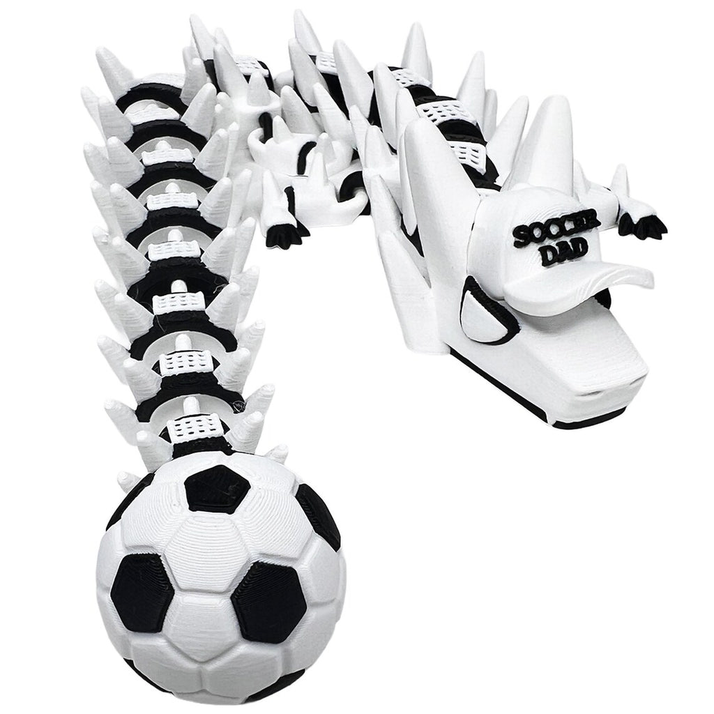 Soccer 3d-Printed Articulated Dragon Toy, Steven Wolf Design, Customizable