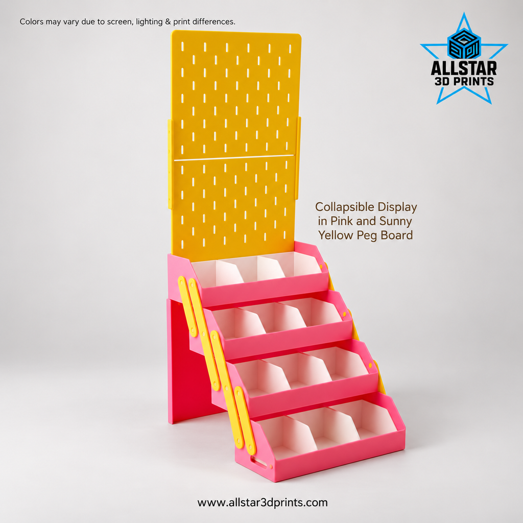 AllStar Pink display with extended yellow pegboard