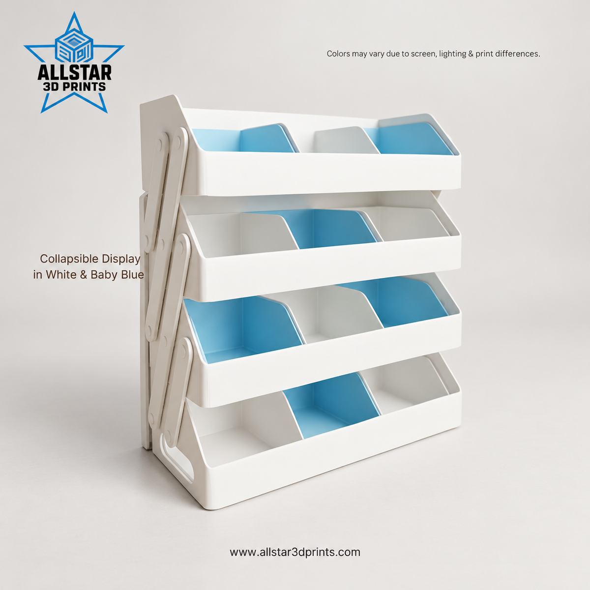 AllStar Four-tier white and blue basket configuration