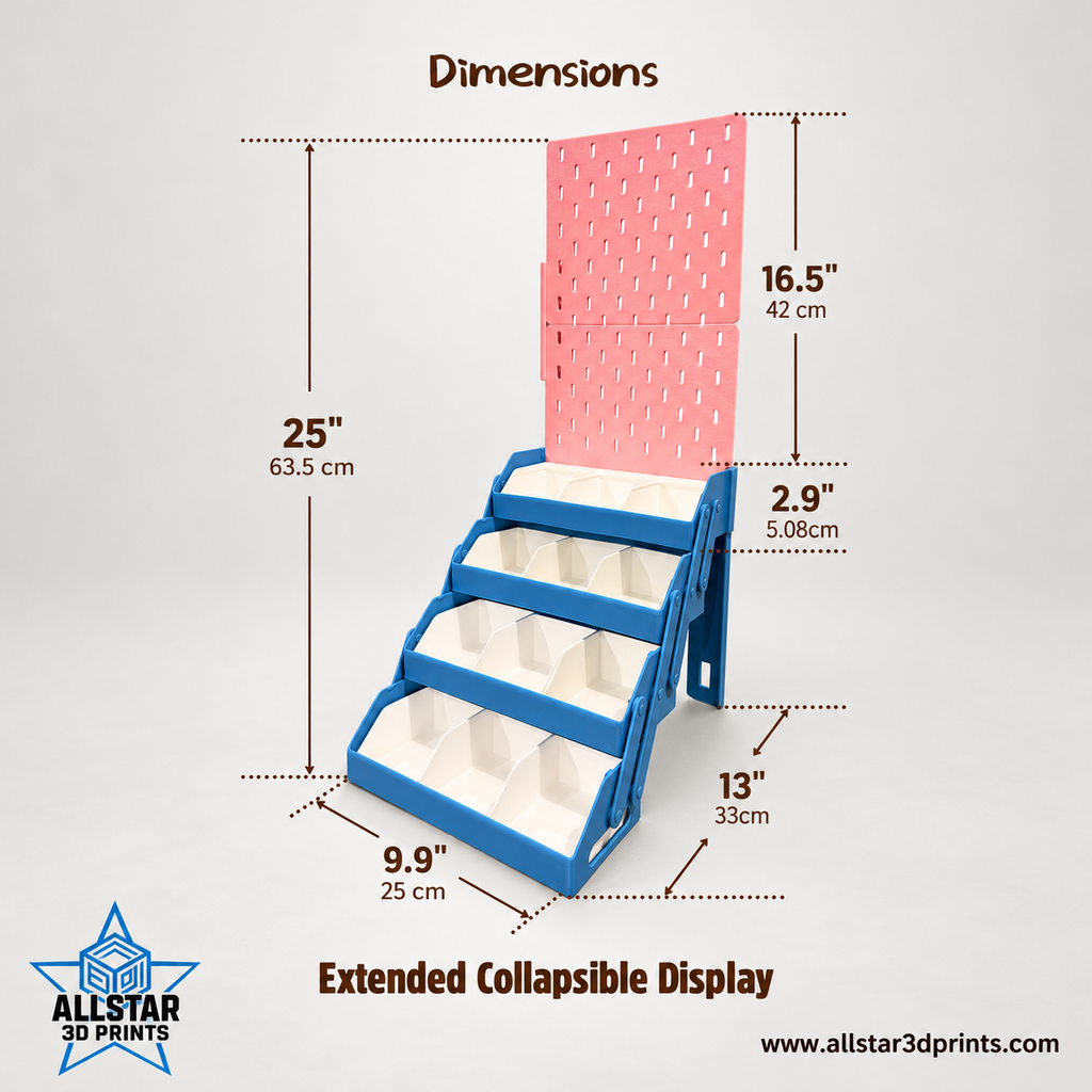 AllStar Extended pegboard dimension diagram