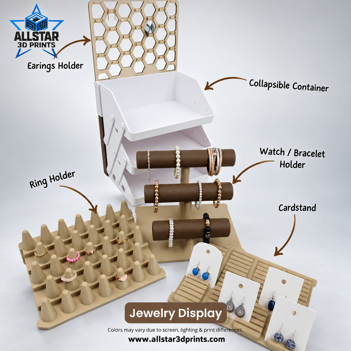 All Star 3D Prints jewelry collapsible display – view 3
