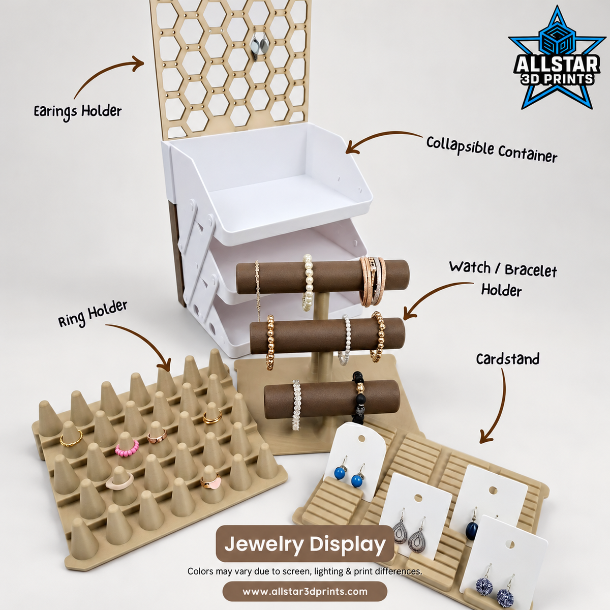 AllStar Labeled ring, bracelet, earring and card holder modules