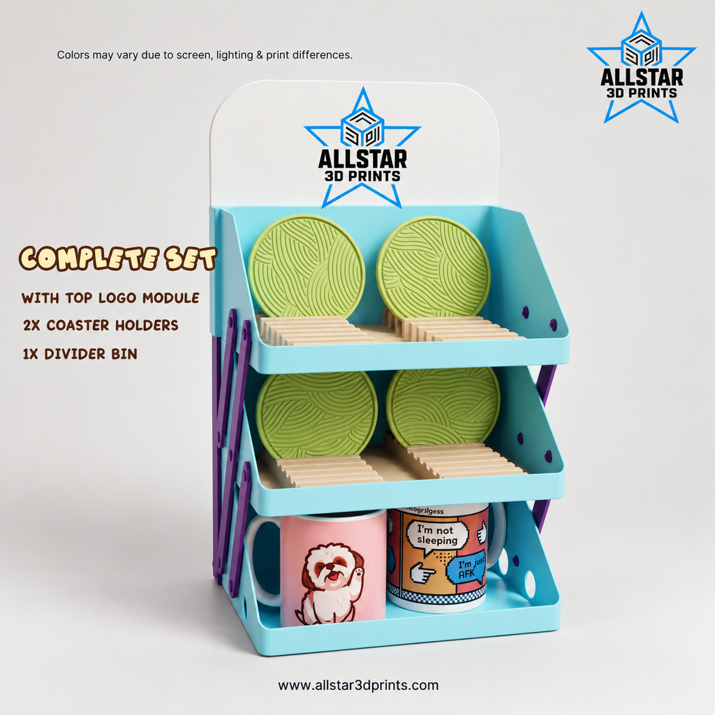 AllStar Complete Set with top logo module, coaster holders and divider bin