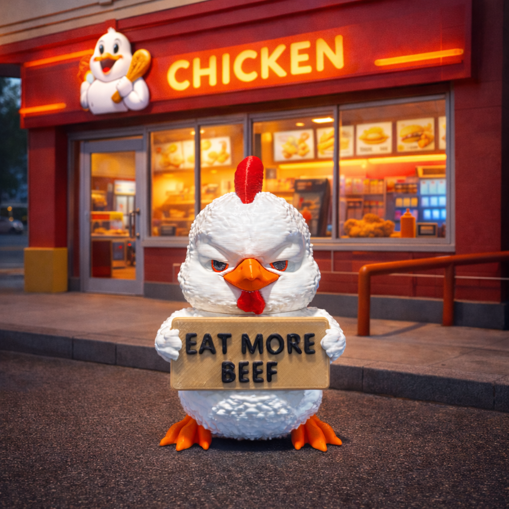 Grumpy Chicken Figurine